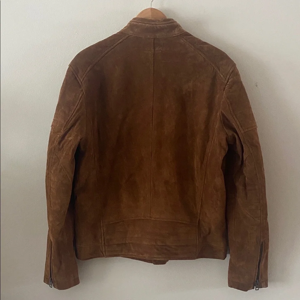 NWT EXPRESS Genuine Suede leather Peccary Quilted Biker Jacket size M